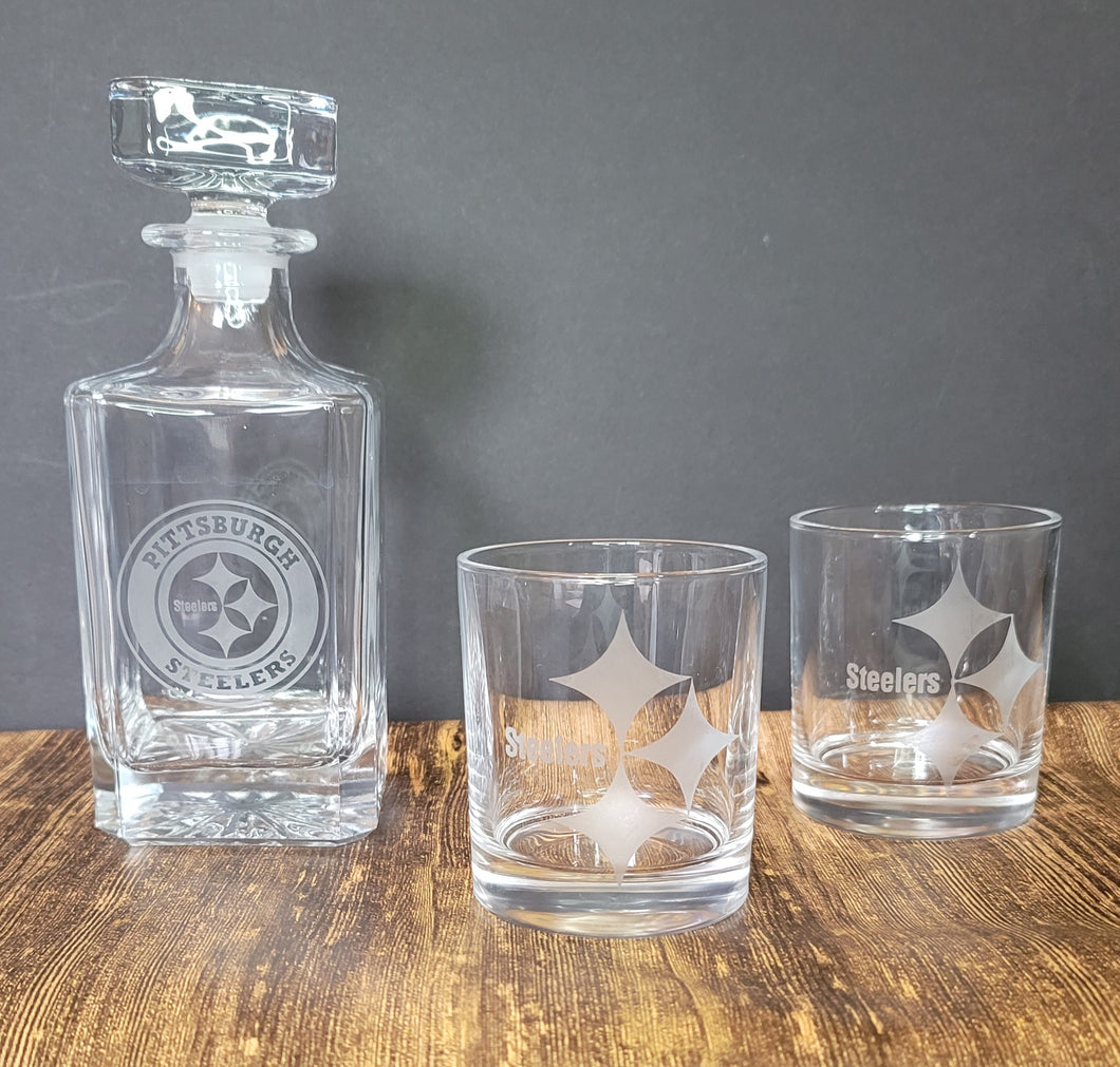 Decanter and Bourbon Glass Set